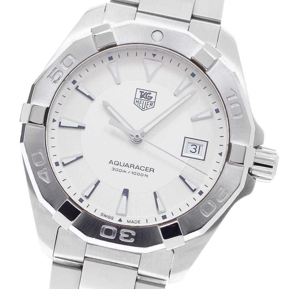 TAG HEUER Aqua racer WAY1111 Date Silver Dial Quartz Men's Watch_952107