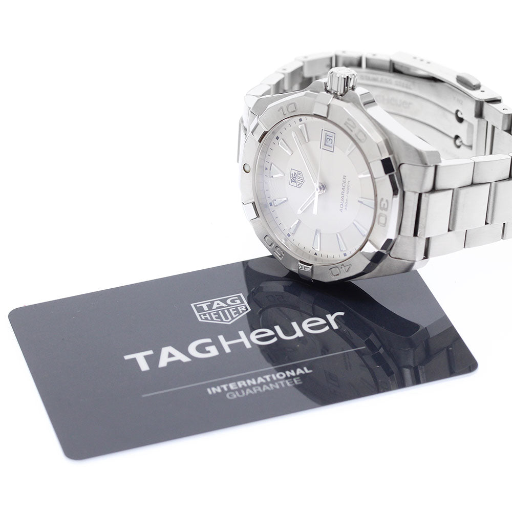 TAG HEUER Aqua racer WAY1111 Date Silver Dial Quartz Men's Watch_952107