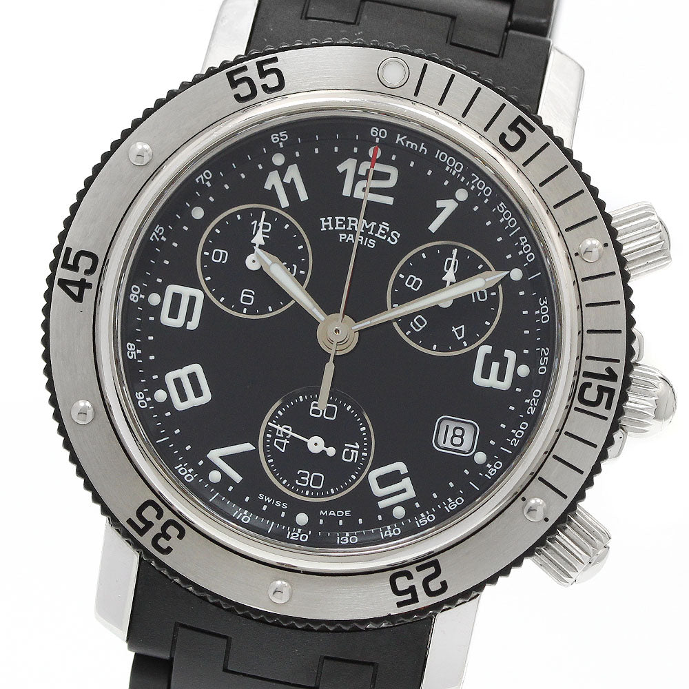 HERMES Clipper diver CL2.915 Chronograph black Dial Quartz Men's Watch_952300