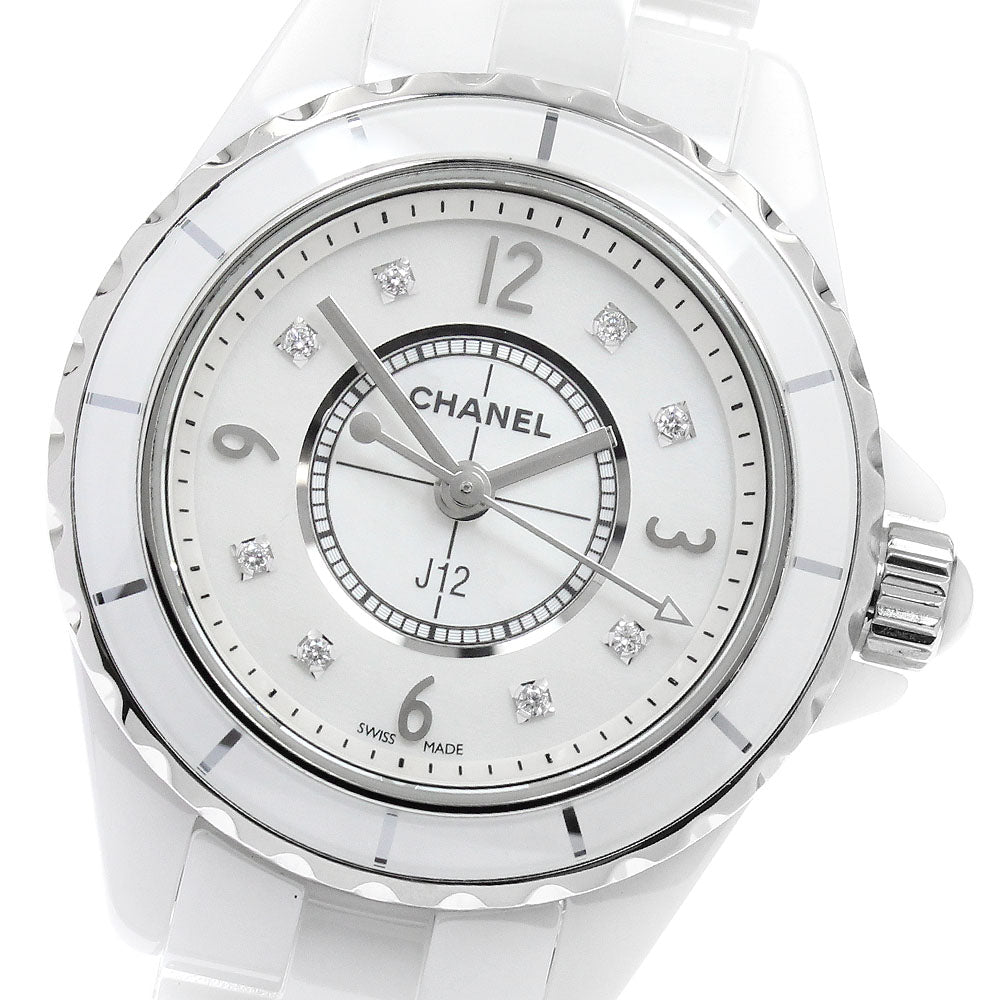 CHANEL J12 H2570 White ceramic 8P diamond White shell Dial Quartz Ladies Watch_952301