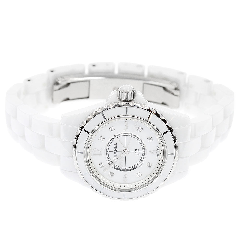 CHANEL J12 H2570 White ceramic 8P diamond White shell Dial Quartz Ladies Watch_952301