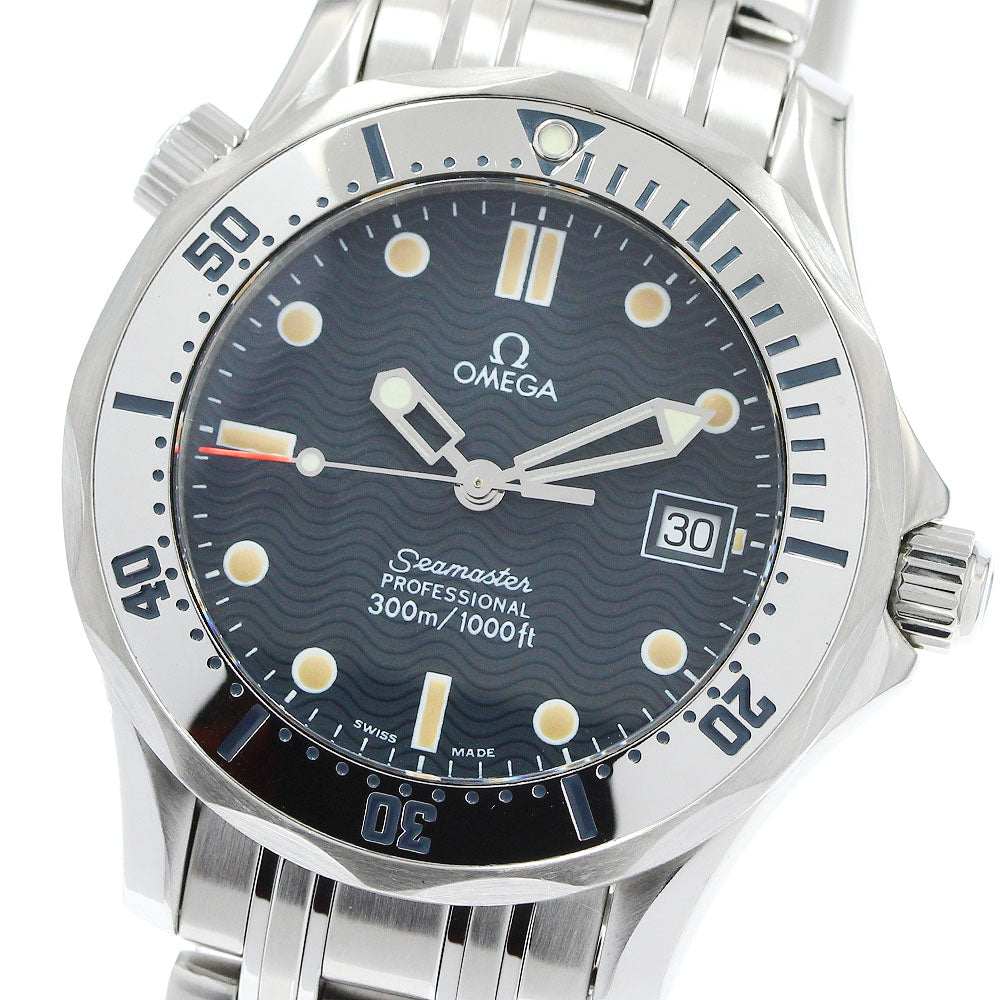 OMEGA Seamaster300 2562.80 Date Navy Dial Quartz Boy's Watch_952312
