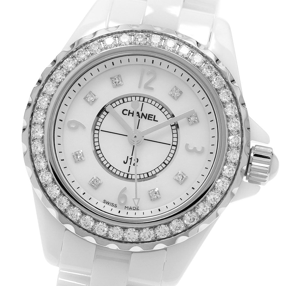 CHANEL J12 H2572 Diamond bezel 8P diamond White shell Dial Quartz Ladies Watch_952363