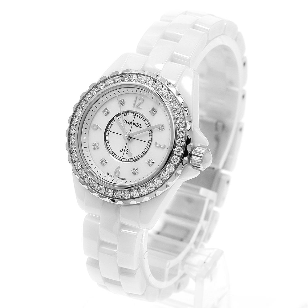 CHANEL J12 H2572 Diamond bezel 8P diamond White shell Dial Quartz Ladies Watch_952363
