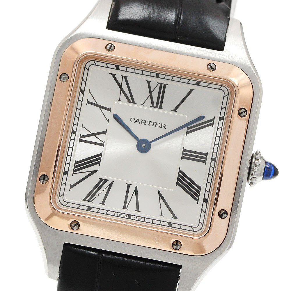 CARTIER Santos Dumont LM W2SA0011 PG bezel Silver Dial Quartz Ladies Watch_952375