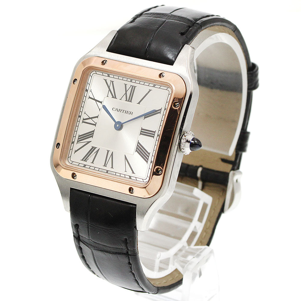 CARTIER Santos Dumont LM W2SA0011 PG bezel Silver Dial Quartz Ladies Watch_952375