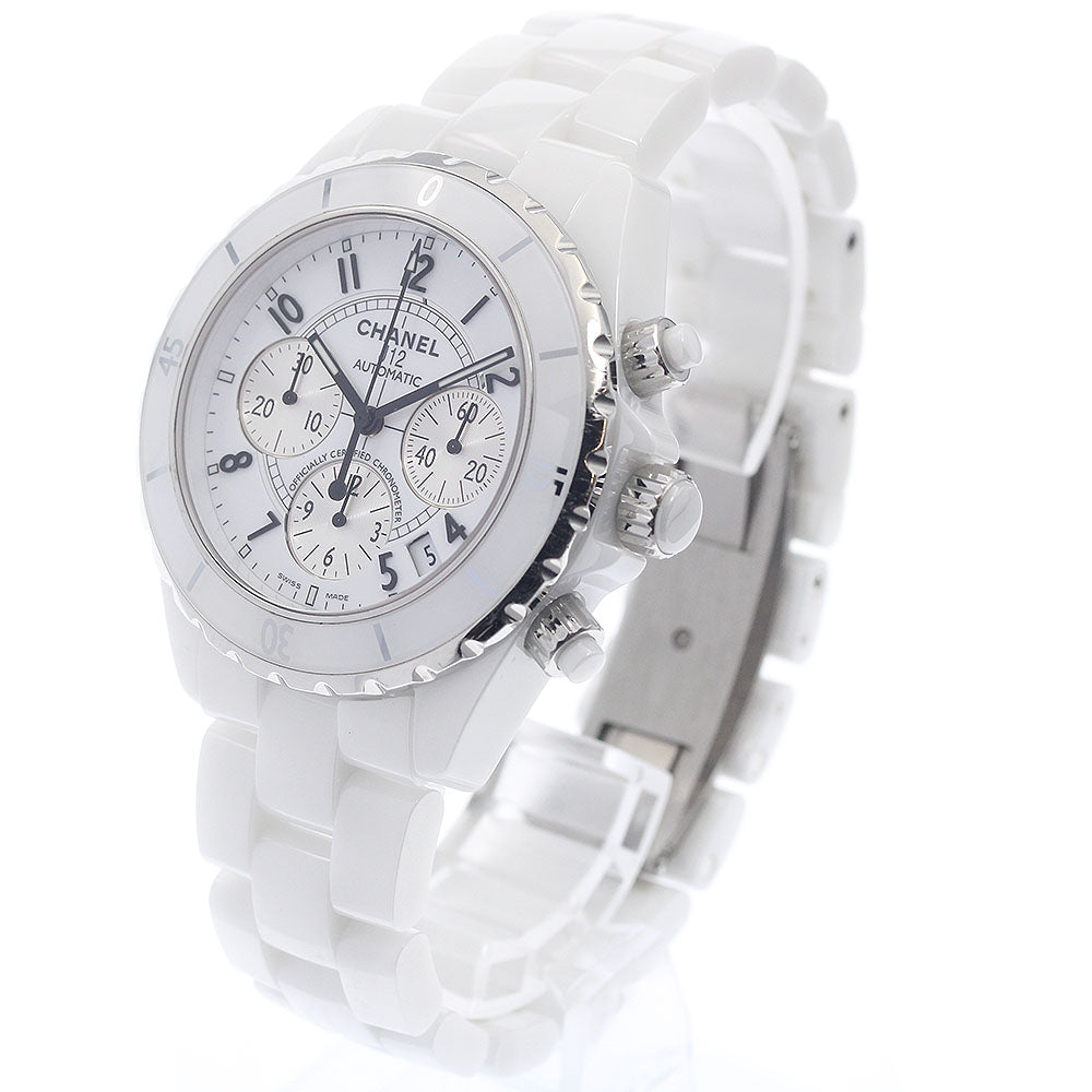 CHANEL J12 white ceramic H1007 Date Chronograph Automatic Men's Watch_952376