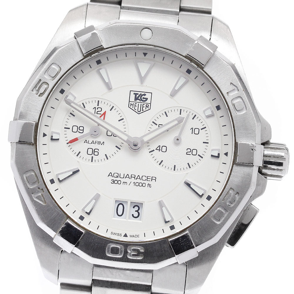 TAG HEUER Aqua racer WAY111Y alarm Silver Dial Quartz Men's Watch_952465