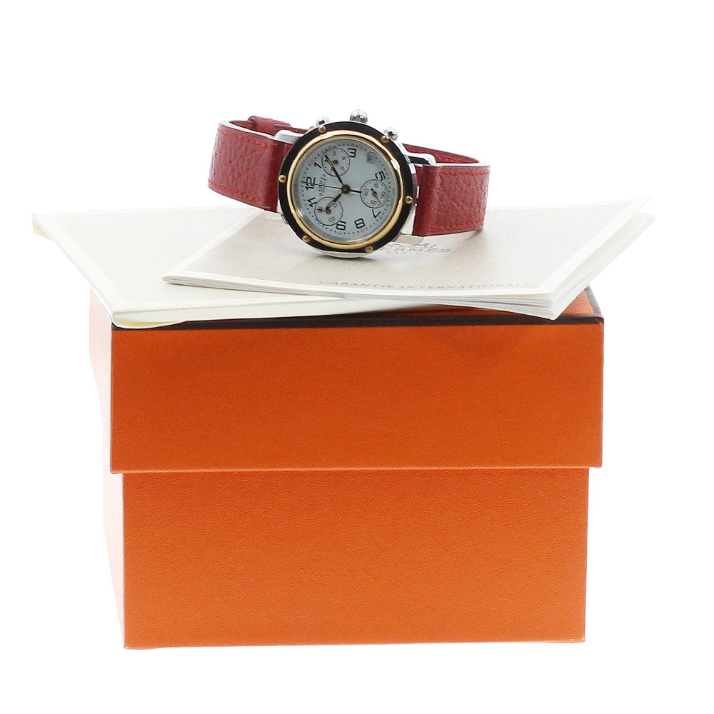 HERMES Clipper chrono CL1.320 Date white Dial Quartz Ladies Watch_952476