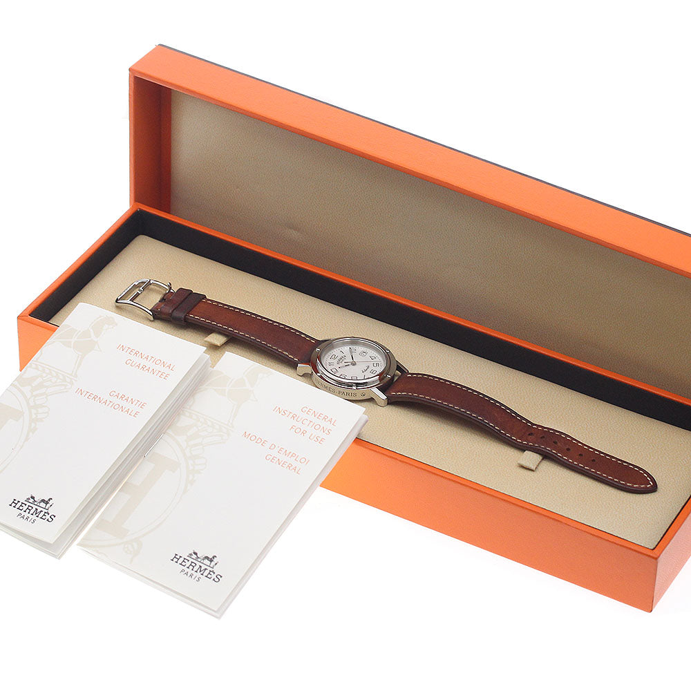 HERMES Clipper CL5.410 Date White shell Dial Automatic Boy's Watch_952506