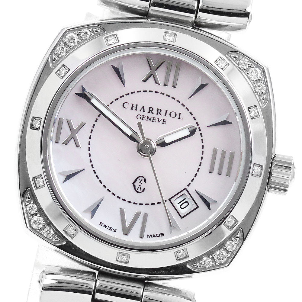PHILIPPE CHARRIOL Alexander Ref.ALEXS Diamond Bezel White shell Dial Quartz Ladies Watch_952512