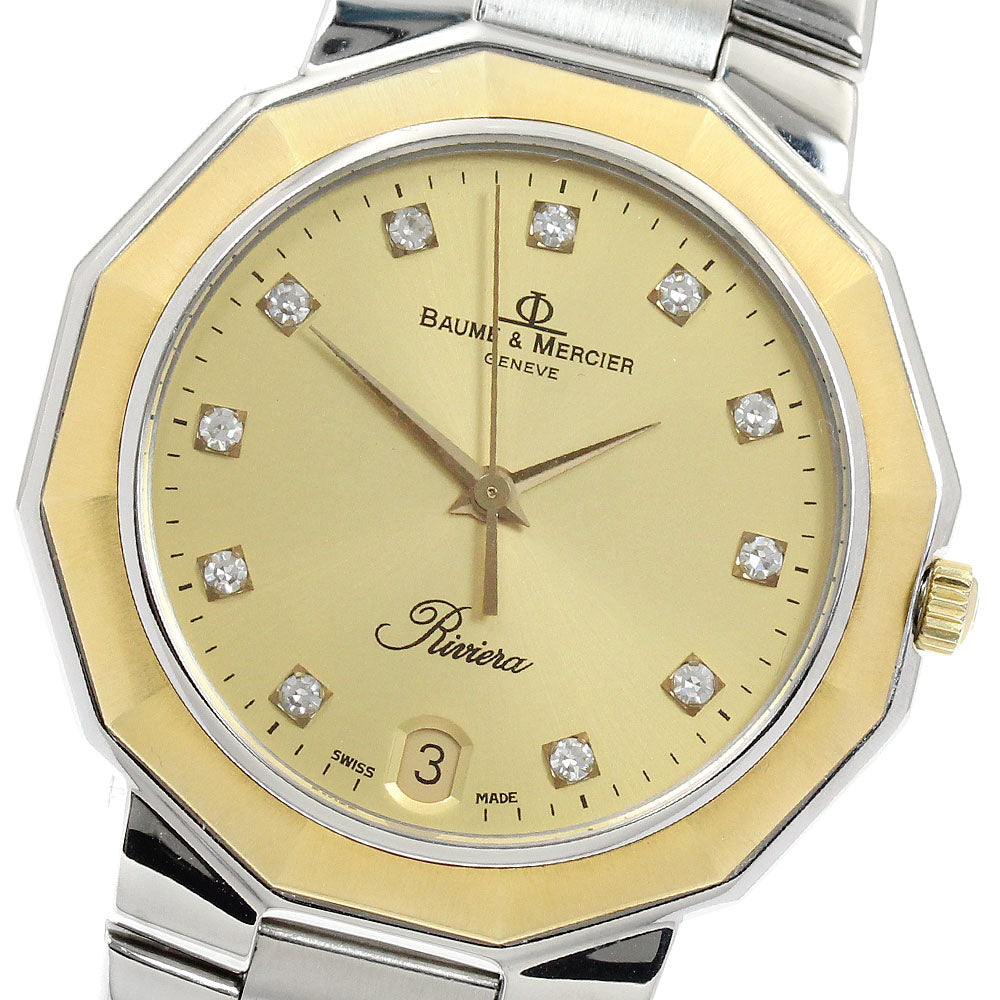 Baume & Mercier Riviera 5131 YG bezel with 11 diamonds Quartz Men's Watch_952526