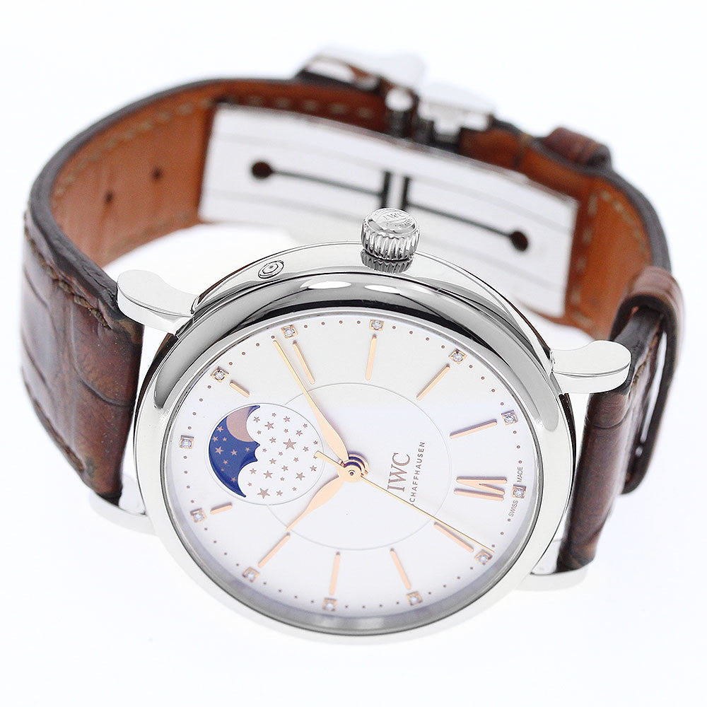 IWC SCHAFFHAUSEN Portofino IW459011 Moon Phase 12P Diamond Silver Dial Automatic Men's Watch_952539