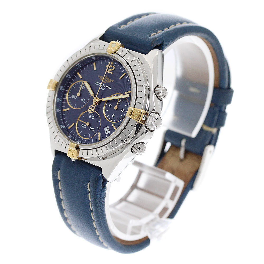 BREITLING Chronosextant B55046 Date Navy Dial Quartz Boy's Watch_952542