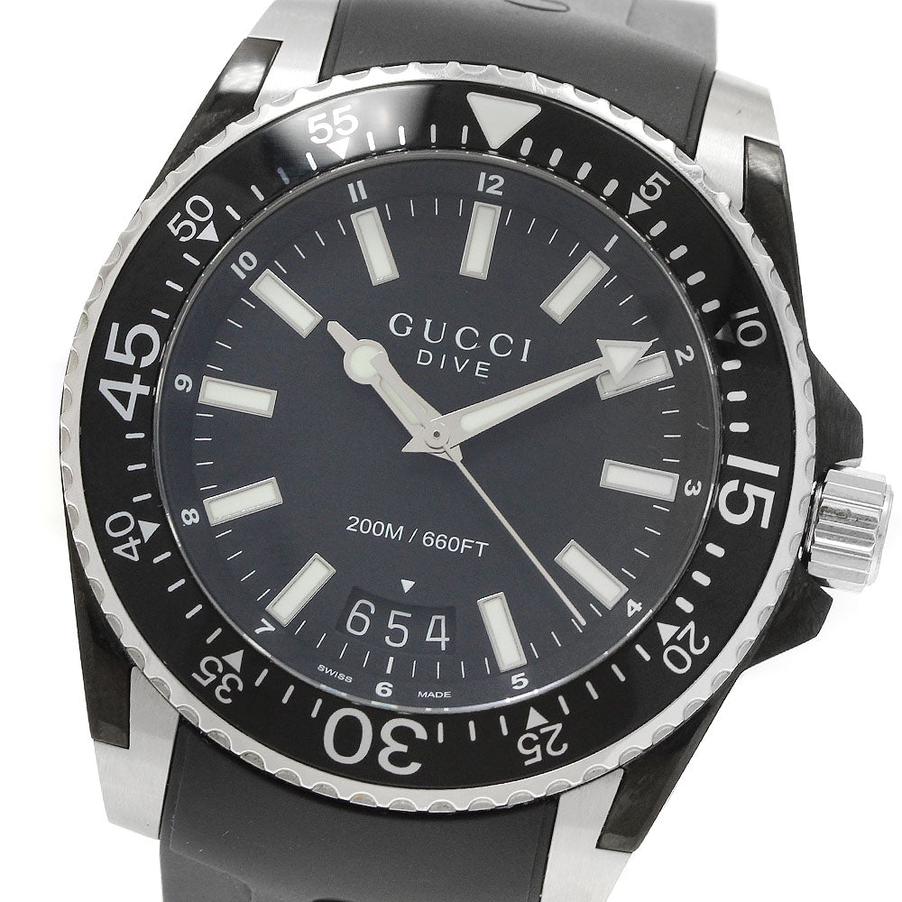 GUCCI Dive 136.2/YA136204B Date black Dial Quartz Men's Watch_952552