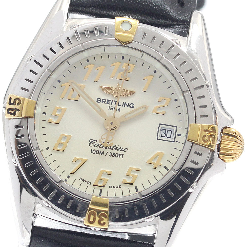 BREITLING Calistino B52345 Date beige Dial Quartz Ladies Watch_952560