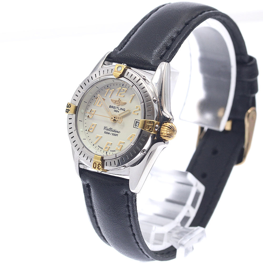BREITLING Calistino B52345 Date beige Dial Quartz Ladies Watch_952560
