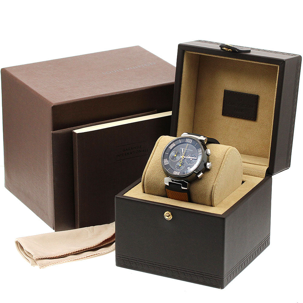 LOUIS VUITTON Tambour in black Q112J Chronograph Automatic Men's Watch_952611