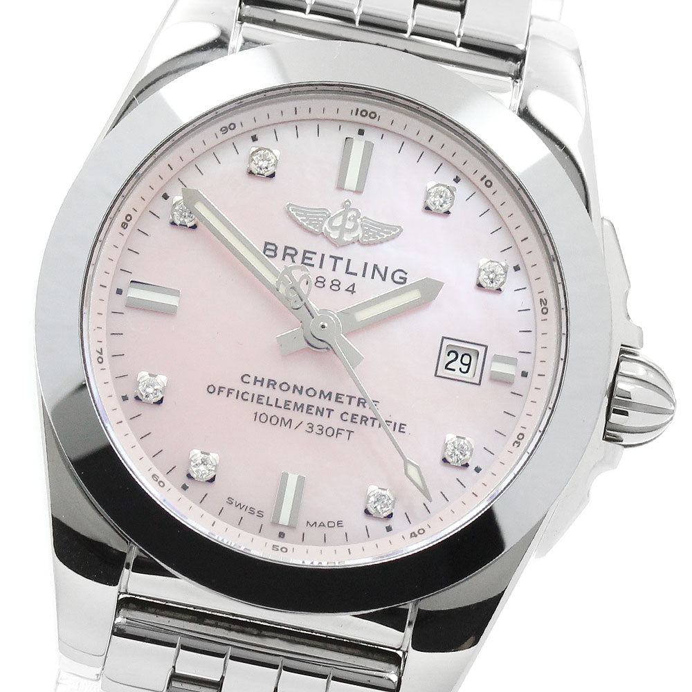 BREITLING Galactic 29 Sleek Tee W7234812/K532 8P diamond Pink shell Dial Quartz Ladies Watch_952654