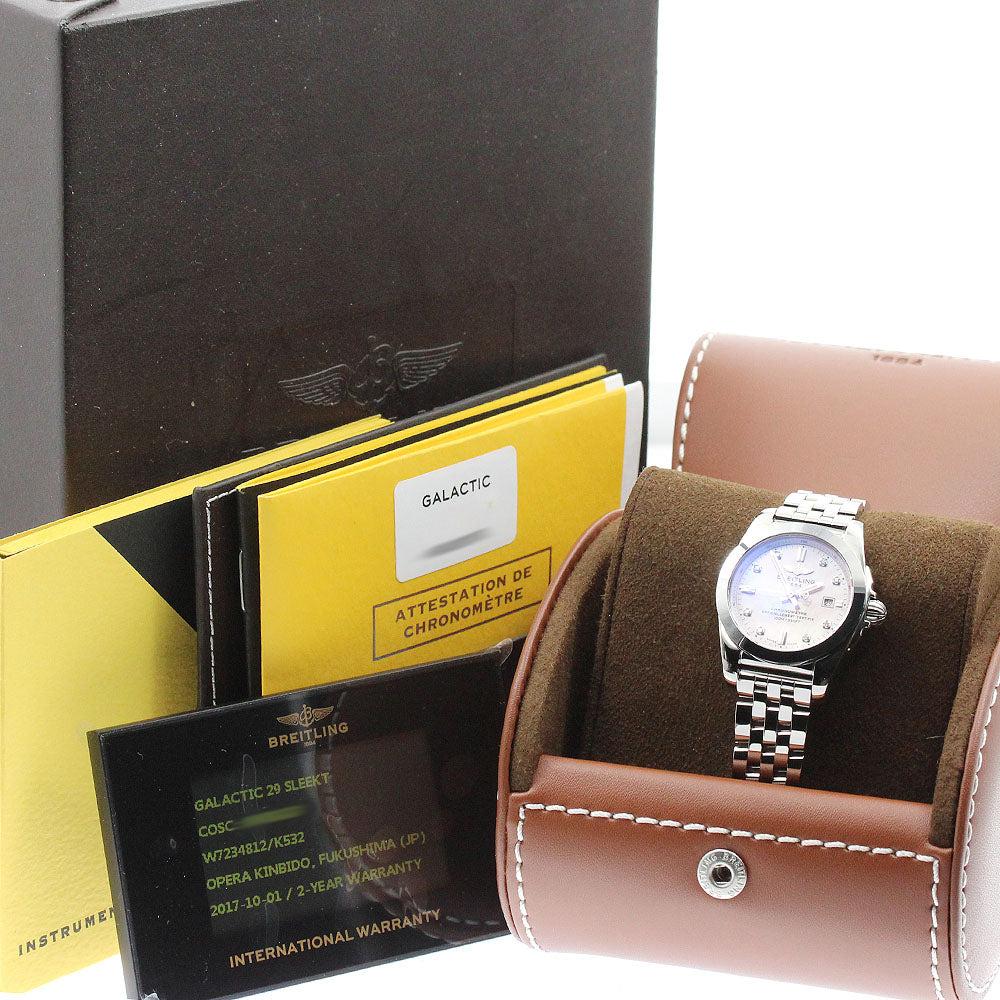 BREITLING Galactic 29 Sleek Tee W7234812/K532 8P diamond Pink shell Dial Quartz Ladies Watch_952654