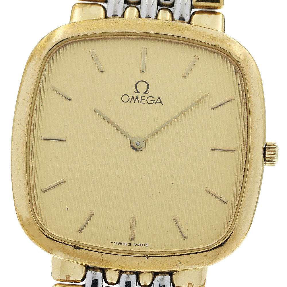 OMEGA De Ville Square Gold Dial Quartz Men's Watch_952661
