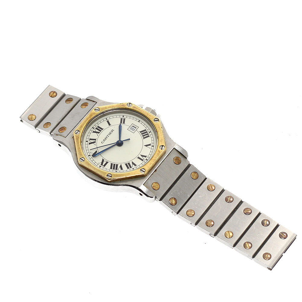 CARTIER Santos Octagon LM Ref.不明 YG bezel white Dial Automatic Men's Watch_952674