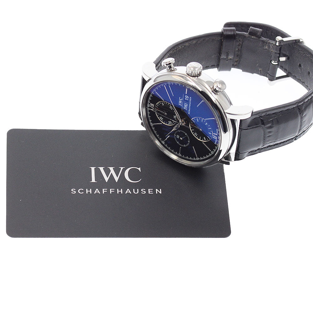 IWC SCHAFFHAUSEN Portofino IW391029 Chronograph day date black Dial Automatic Men's Watch_952744