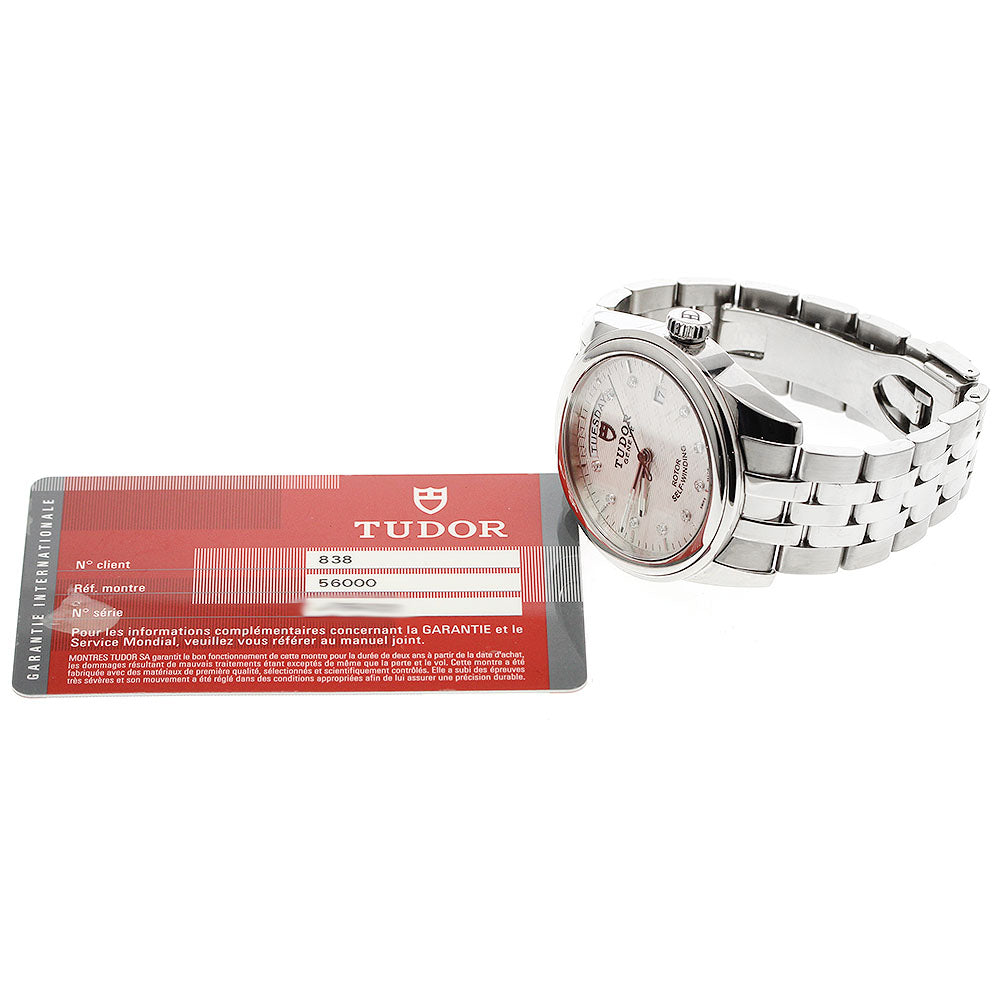 TUDOR Glamor Date Day 56000 10P diamond Silver Dial Automatic Men's Watch_952751