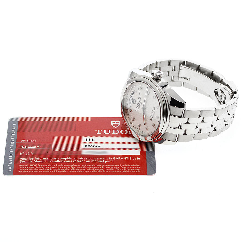 TUDOR Glamor Date Day 56000 10P diamond Silver Dial Automatic Men's Watch_952752
