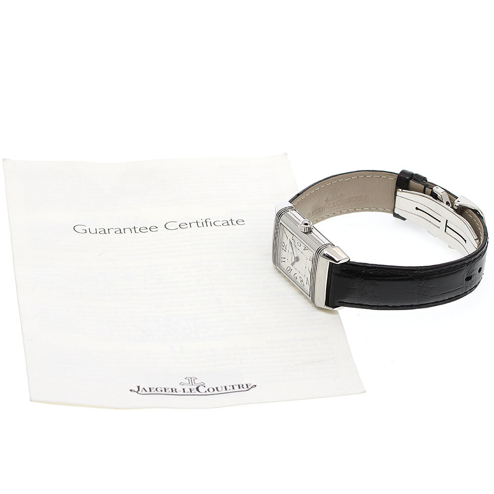 JAEGER-LECOULTRE Reverso Duet Classic 256.8.75/Q2568402 Diamond Bezel Silver / Black Dial Hand Winding Ladies Watch_952773