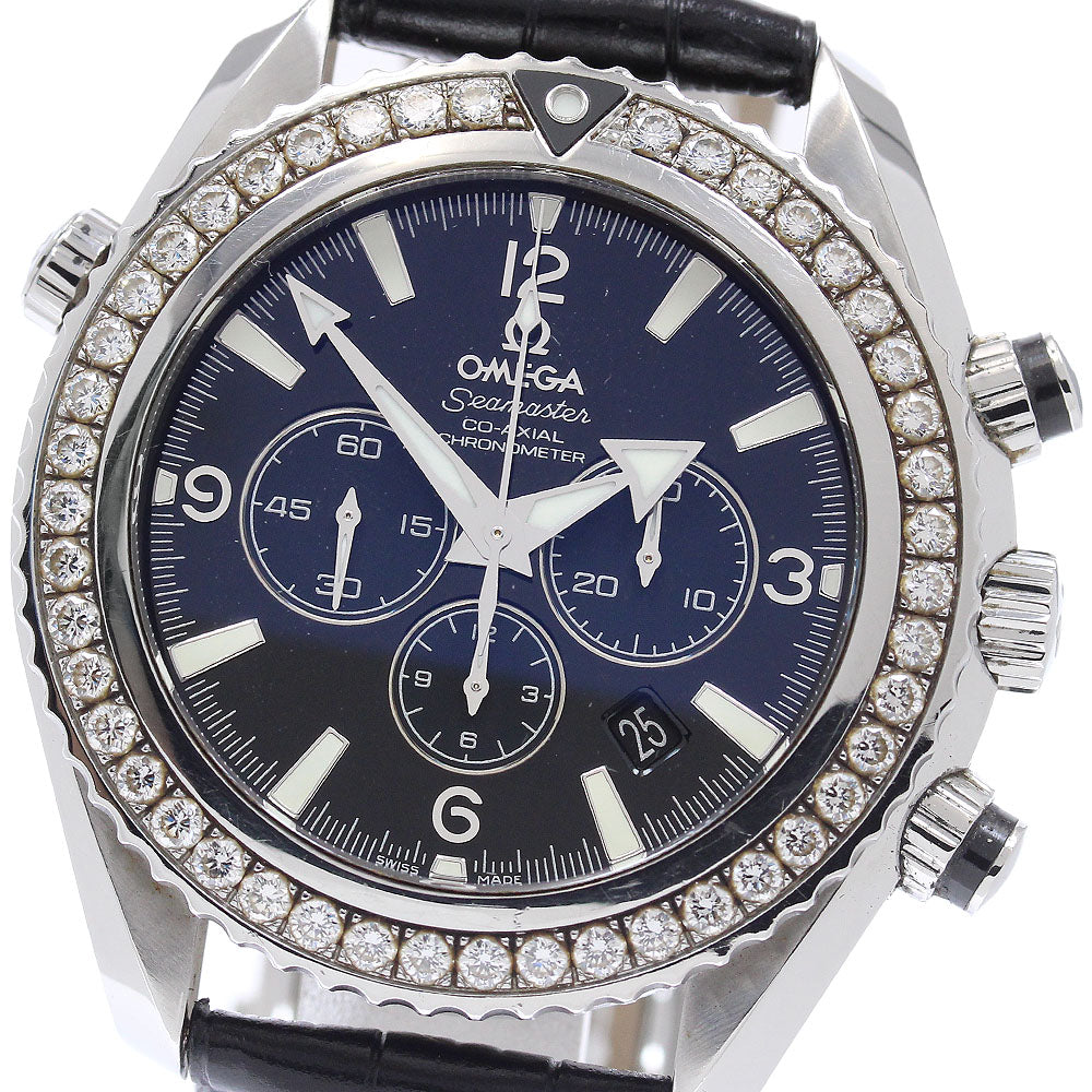 OMEGA Seamaster Planet Ocean 222.18.46.50.01.001 chronograph diamond bezel black Dial Automatic Men's Watch_952781