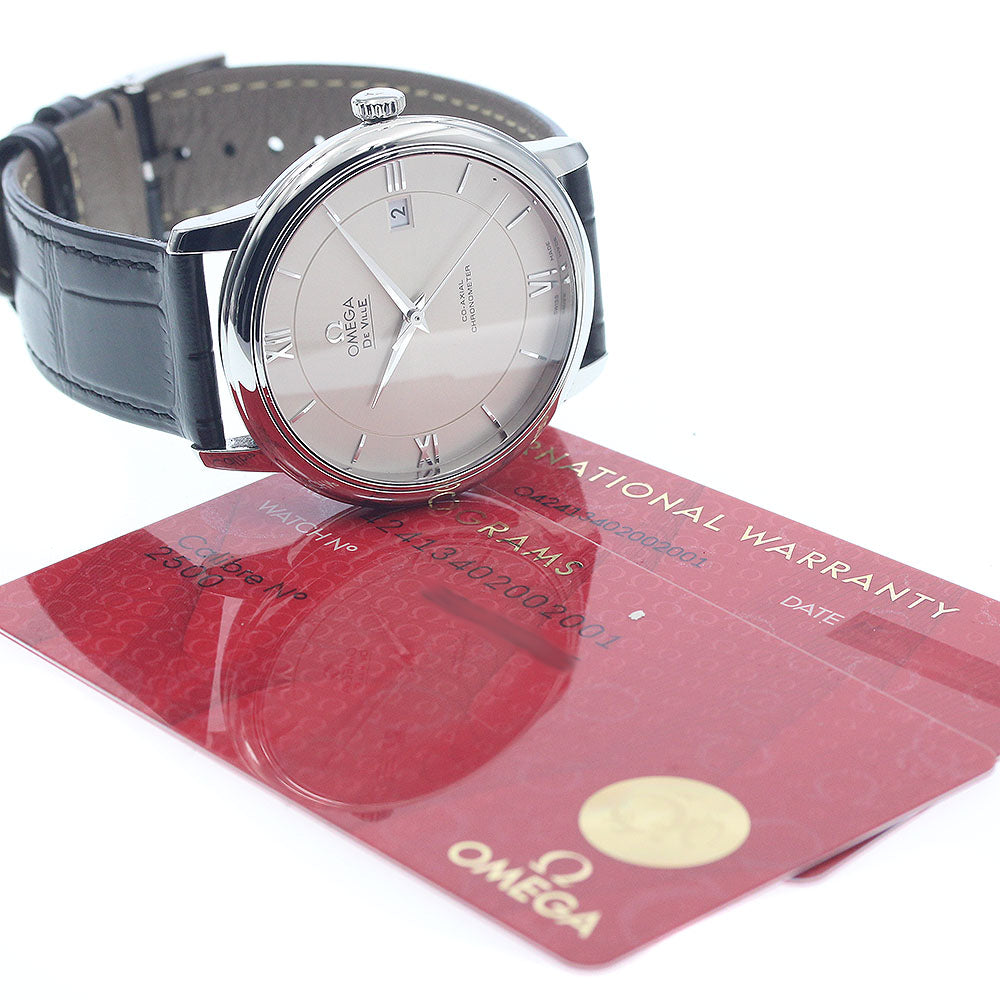 OMEGA De Ville Prestige Coaxial 424.13.40.20.02.001 Date Silver Dial Automatic Men's Watch_952800