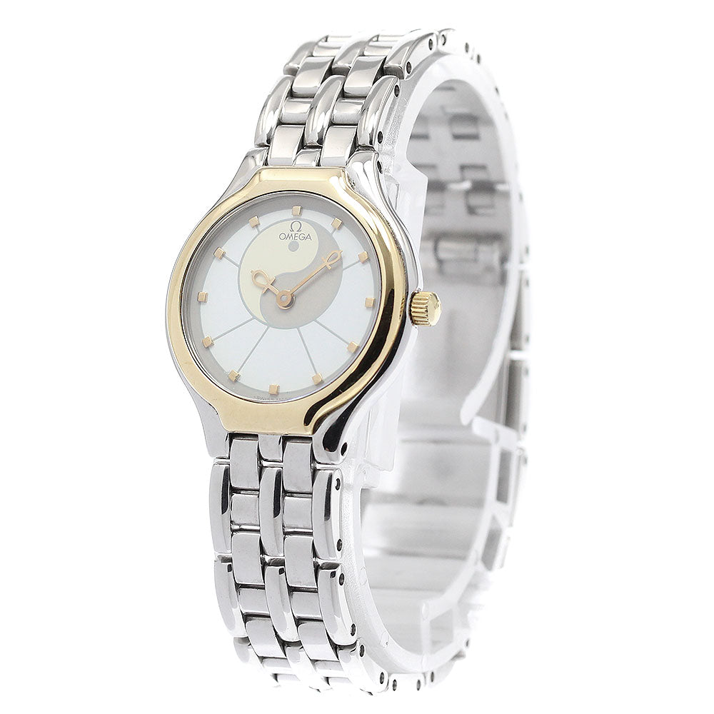 OMEGA De Ville Unique dial YG bezel White / beige Dial Quartz Ladies_953170