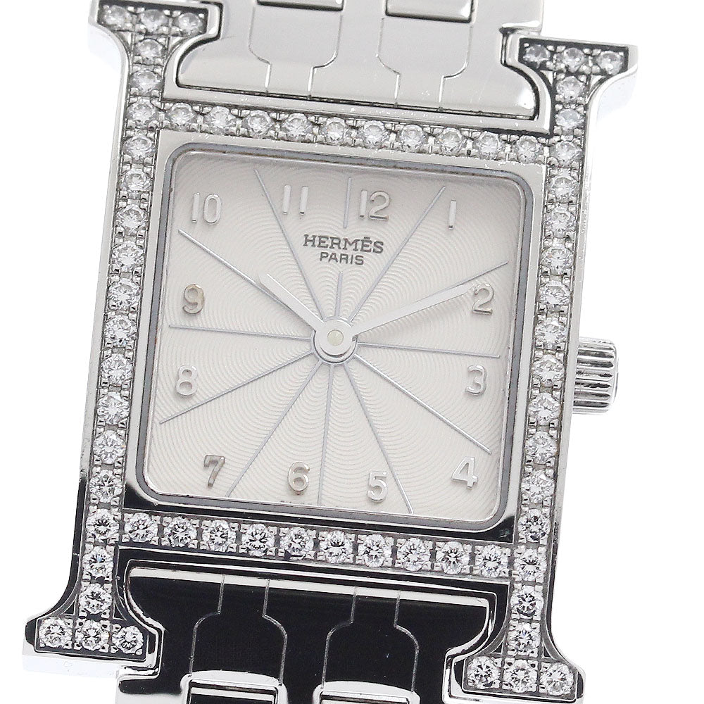 HERMES H watch HH1.230 Diamond Bezel Silver Dial Quartz Ladies Watch_953397