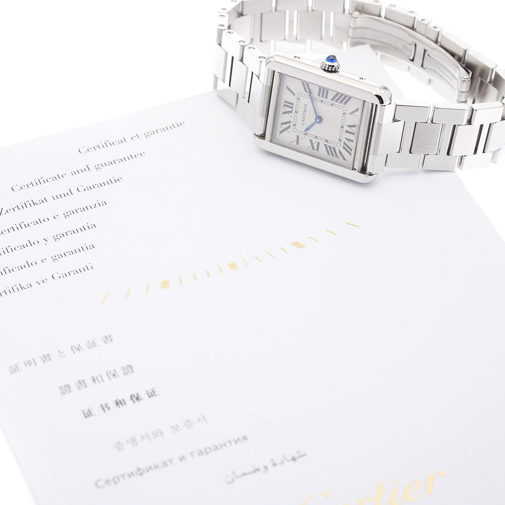 CARTIER Tank solo SM W5200013 Silver Dial Quartz Ladies Watch_953438