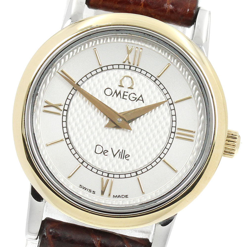 OMEGA De Ville YG bezel Silver Dial Quartz Ladies Watch_953481