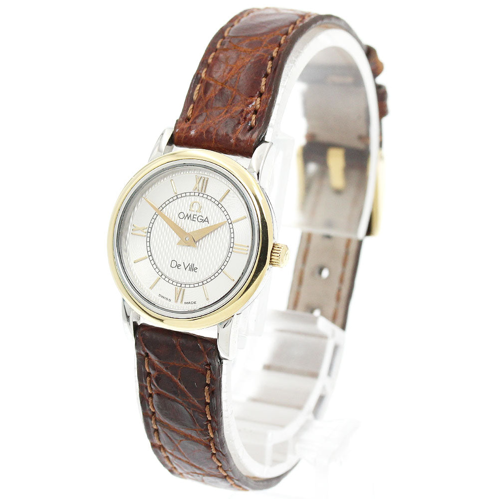 OMEGA De Ville YG bezel Silver Dial Quartz Ladies Watch_953481
