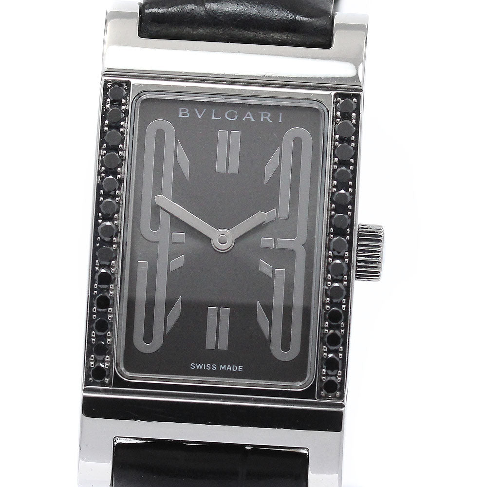 BVLGARI Rettangolo RT39S Black diamond gray Dial Quartz Ladies Watch_953515