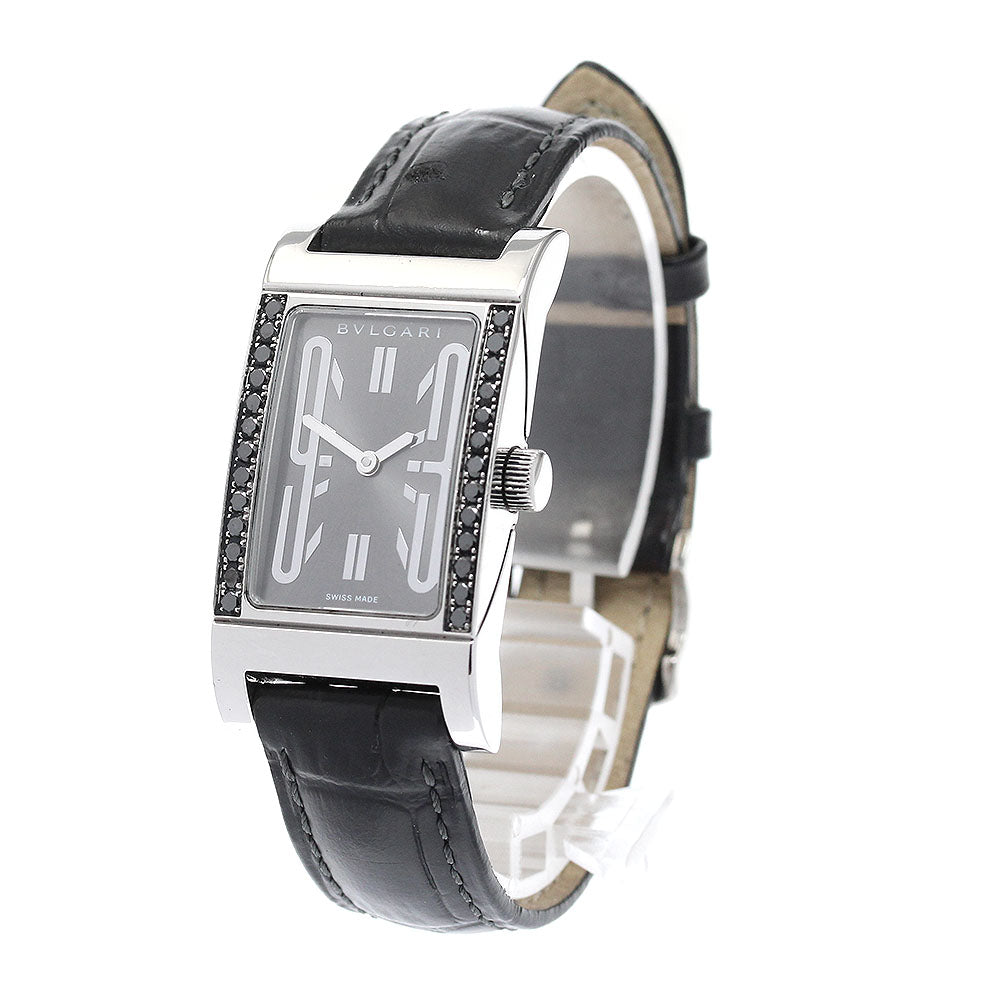 BVLGARI Rettangolo RT39S Black diamond gray Dial Quartz Ladies Watch_953515