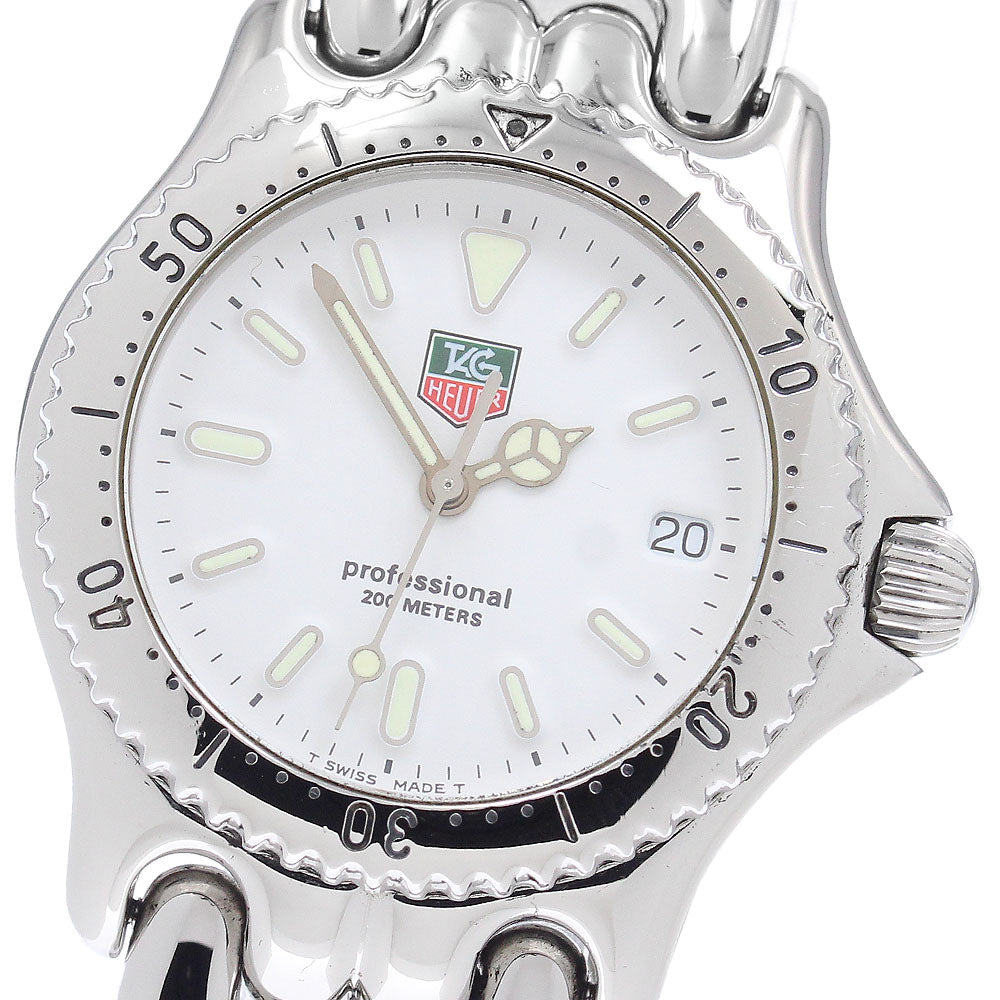 TAG HEUER S/el S90.813-1 Date white Dial Quartz Boy's Watch_953530