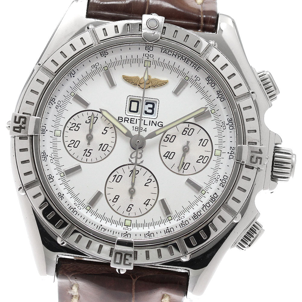 BREITLING crosswind special A44355 Big Date Chronograph white Dial Automatic Men's Watch_953576