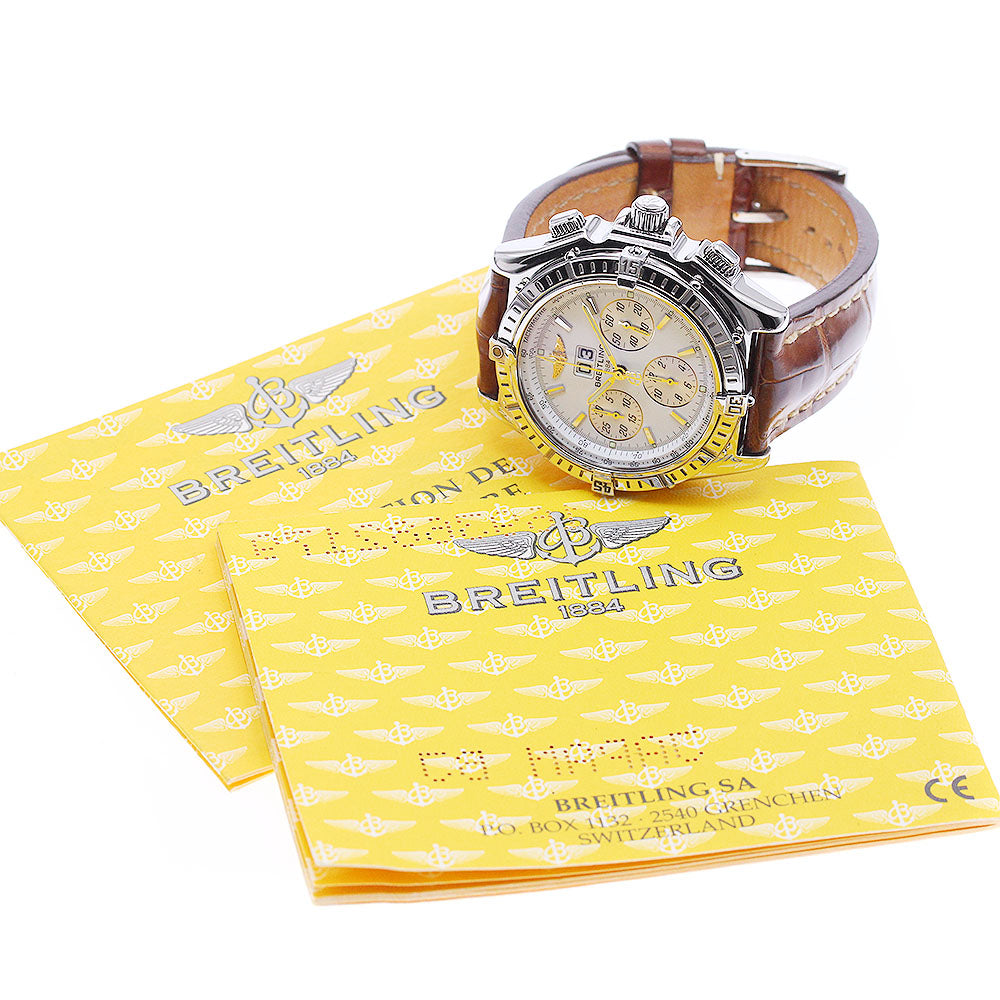 BREITLING crosswind special A44355 Big Date Chronograph white Dial Automatic Men's Watch_953576