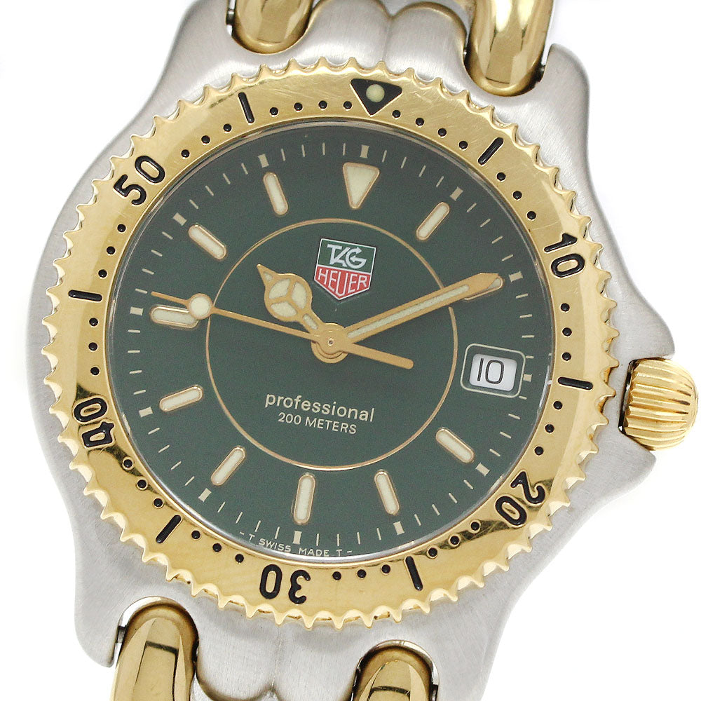 TAG HEUER S/el WG1226 Date green Dial Quartz Boy's Watch_953613