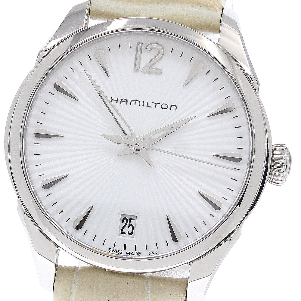 HAMILTON Jazz master H422111 Date Silver Dial Quartz Ladies Watch_953665