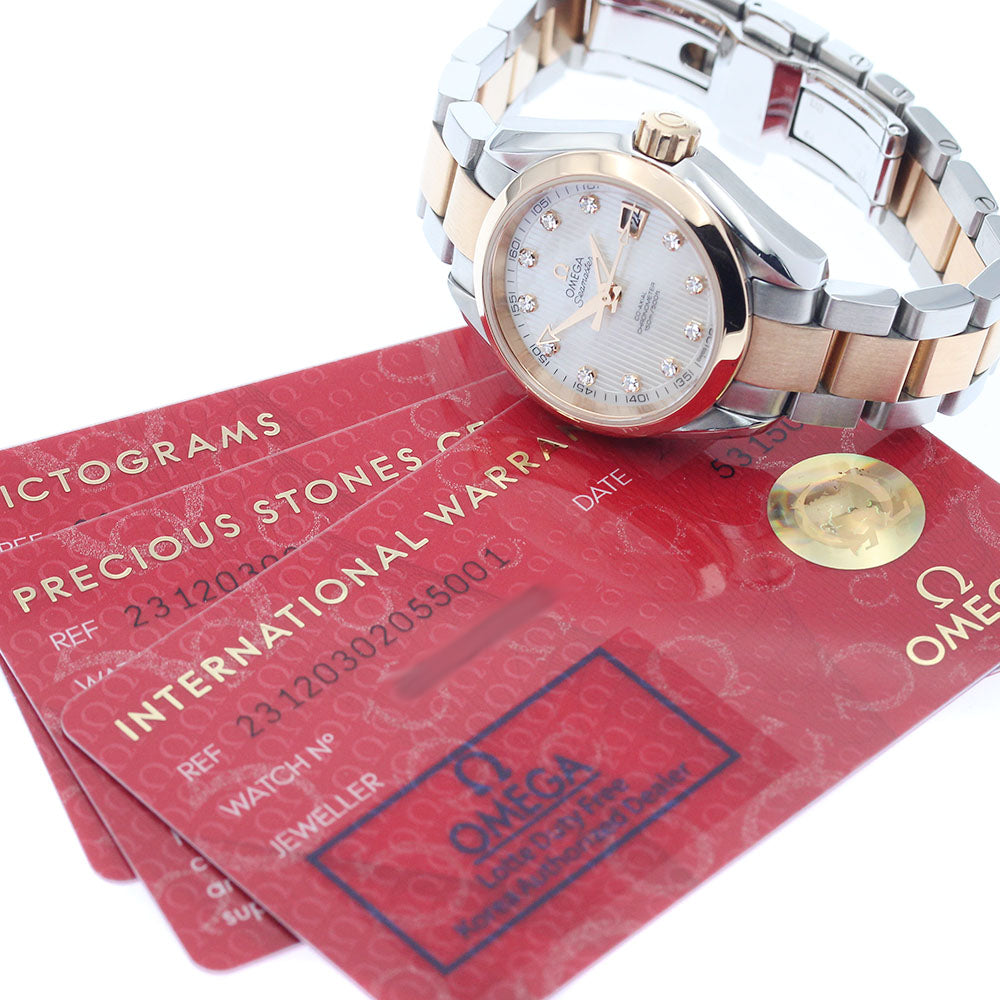 OMEGA Seamaster Aqua Terra 231.20.30.20.55.001 11P diamond White shell Dial Automatic Ladies Watch_954042
