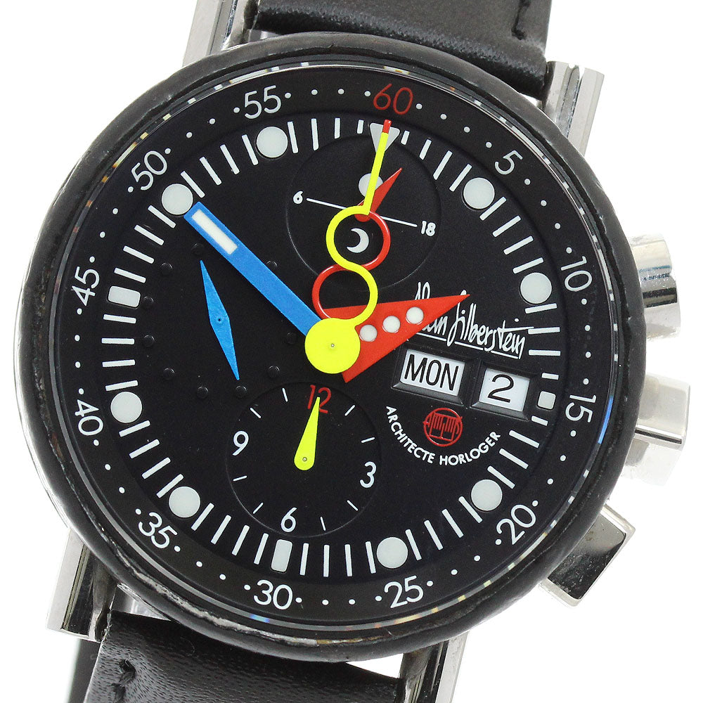 Alain Silberstein Kurono Bauhaus LWO5100 Day date black Dial Automatic Men's Watch_954046