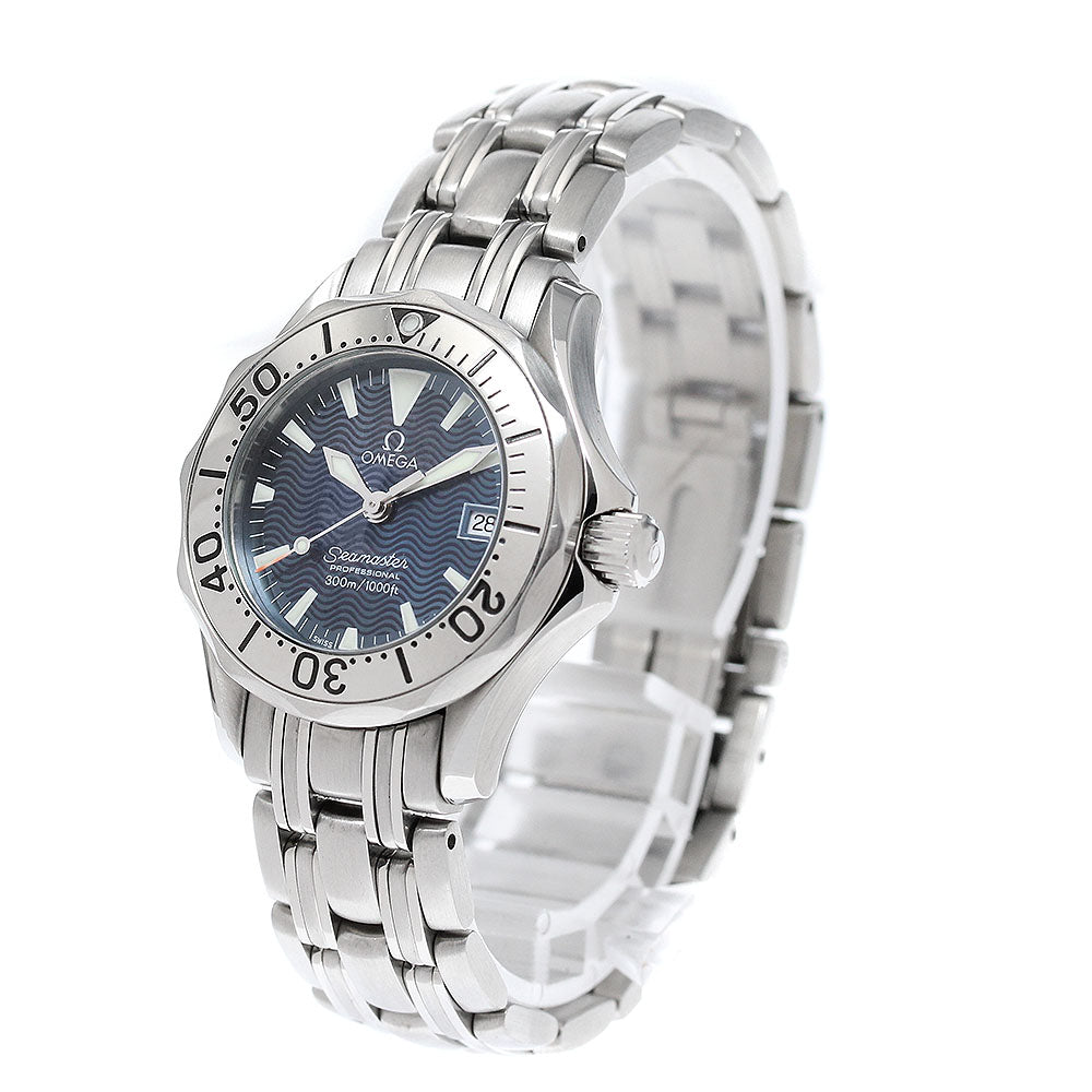 OMEGA Seamaster300 Jack Mayol 2584.80 Date Navy Dial Quartz Ladies Watch_954059
