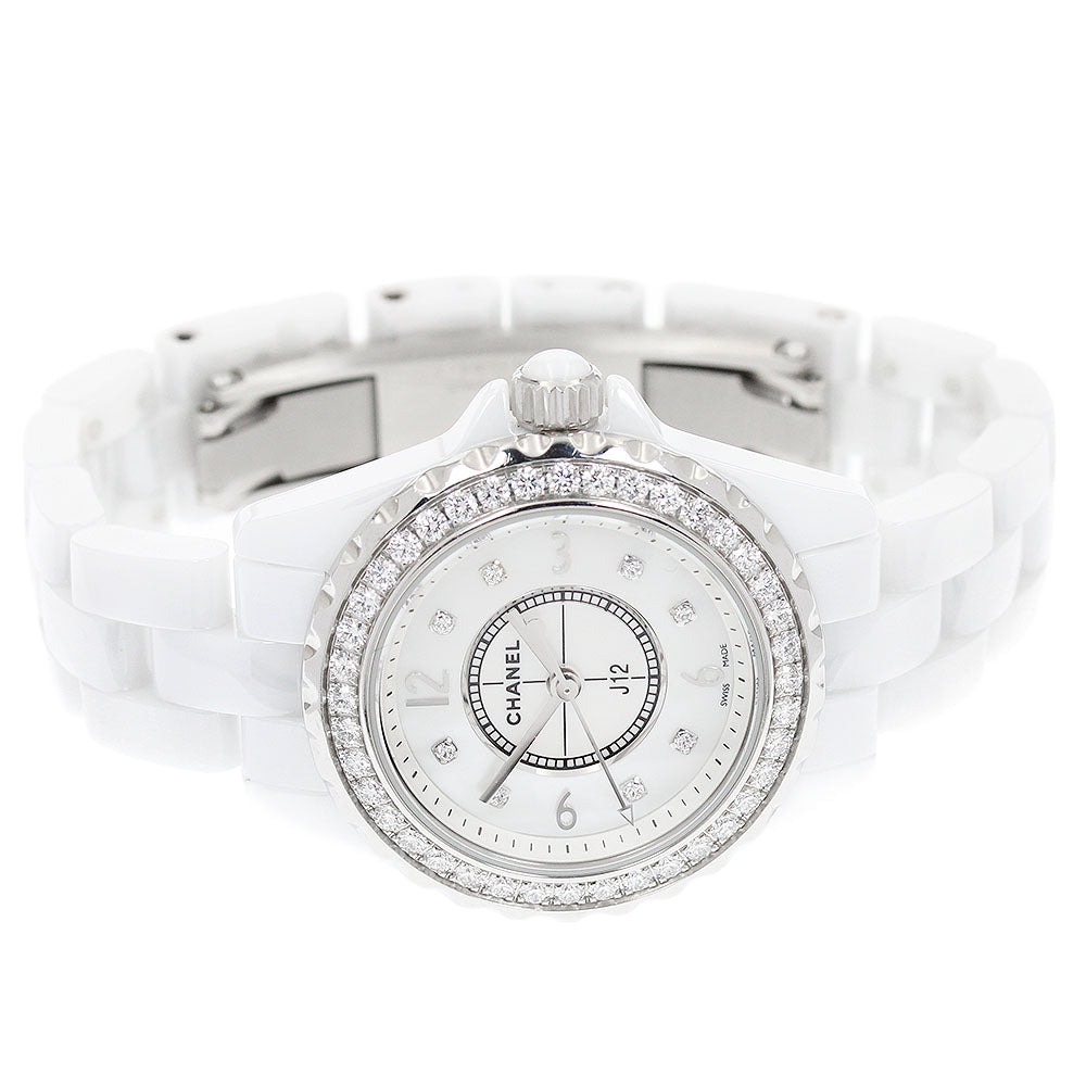 CHANEL J12 H2572 Diamond bezel 8P diamond White shell Dial Quartz Ladies Watch_954067