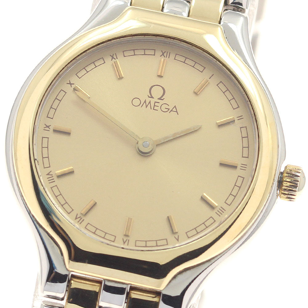 OMEGA De Ville YG2 tone Gold Dial Quartz Ladies Watch_954147