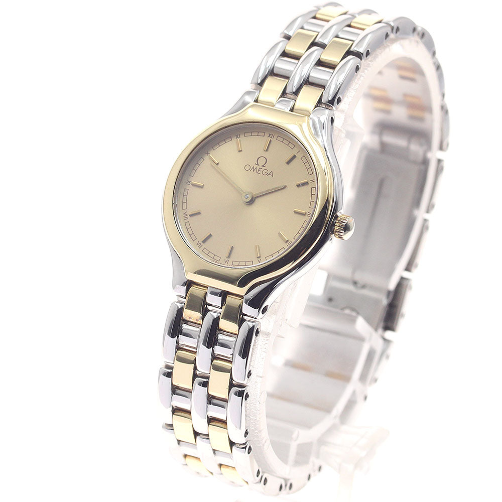 OMEGA De Ville YG2 tone Gold Dial Quartz Ladies Watch_954147
